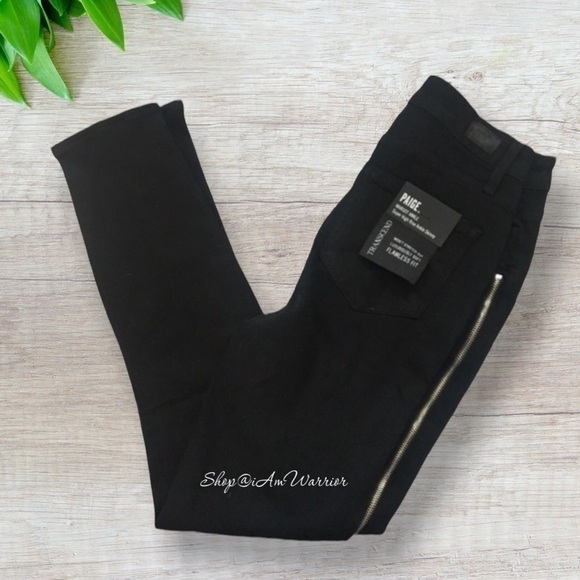 Paige NWT black Margot zipper high waisted skinny jeans *shop@iamwarrior - Picture 3 of 7